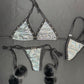 Silver/Black Fur Two-Piece Bikini Lingerie Outfit