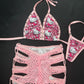 Baby Pink/Pink Kitty Two-Piece Bikini Top/Shorts Lingerie Outfit