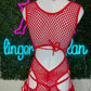 Cheetah Red Fishnet Romper Lingerie Exotic Dance wear