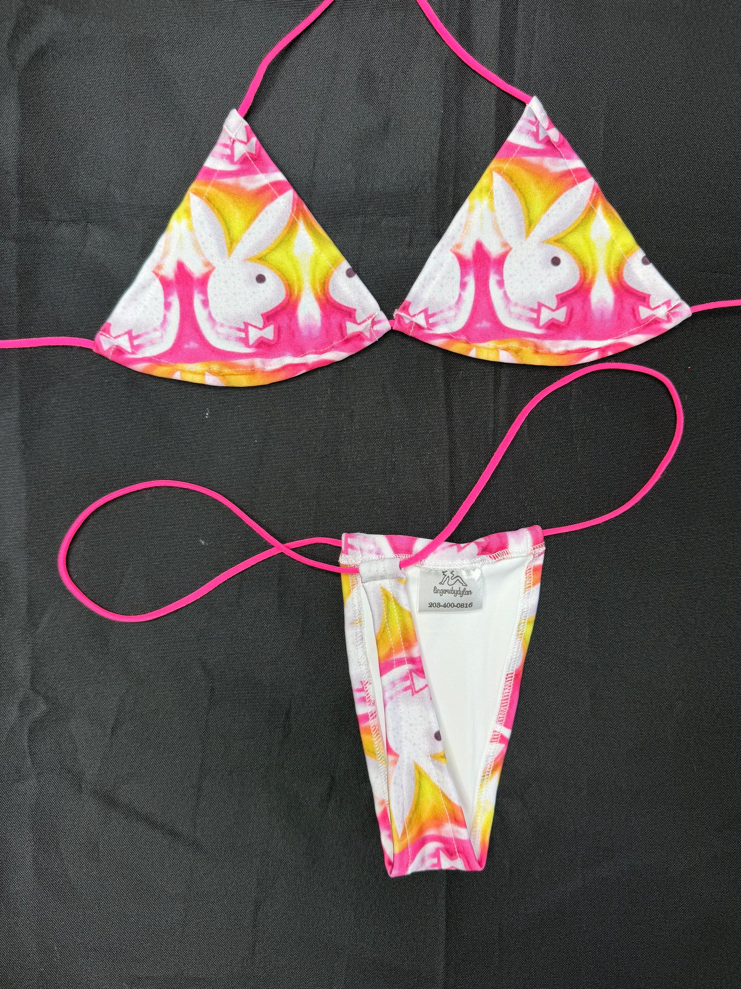Bunny Spandex Micro Bikini Lingerie Outfit
