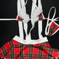 Red Plaid Two-Piece Skirt Suspenders  Christmas Lingerie Outfit