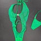 Green Mesh One-Piece Lingerie Outfit