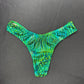 Green Animal Print/Green Fishnet One-Piece Cheeky Thong Lingerie Outfit
