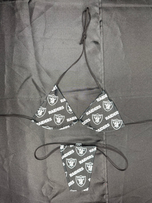 Raiders Two-Piece Micro Bikini Lingerie Outfit