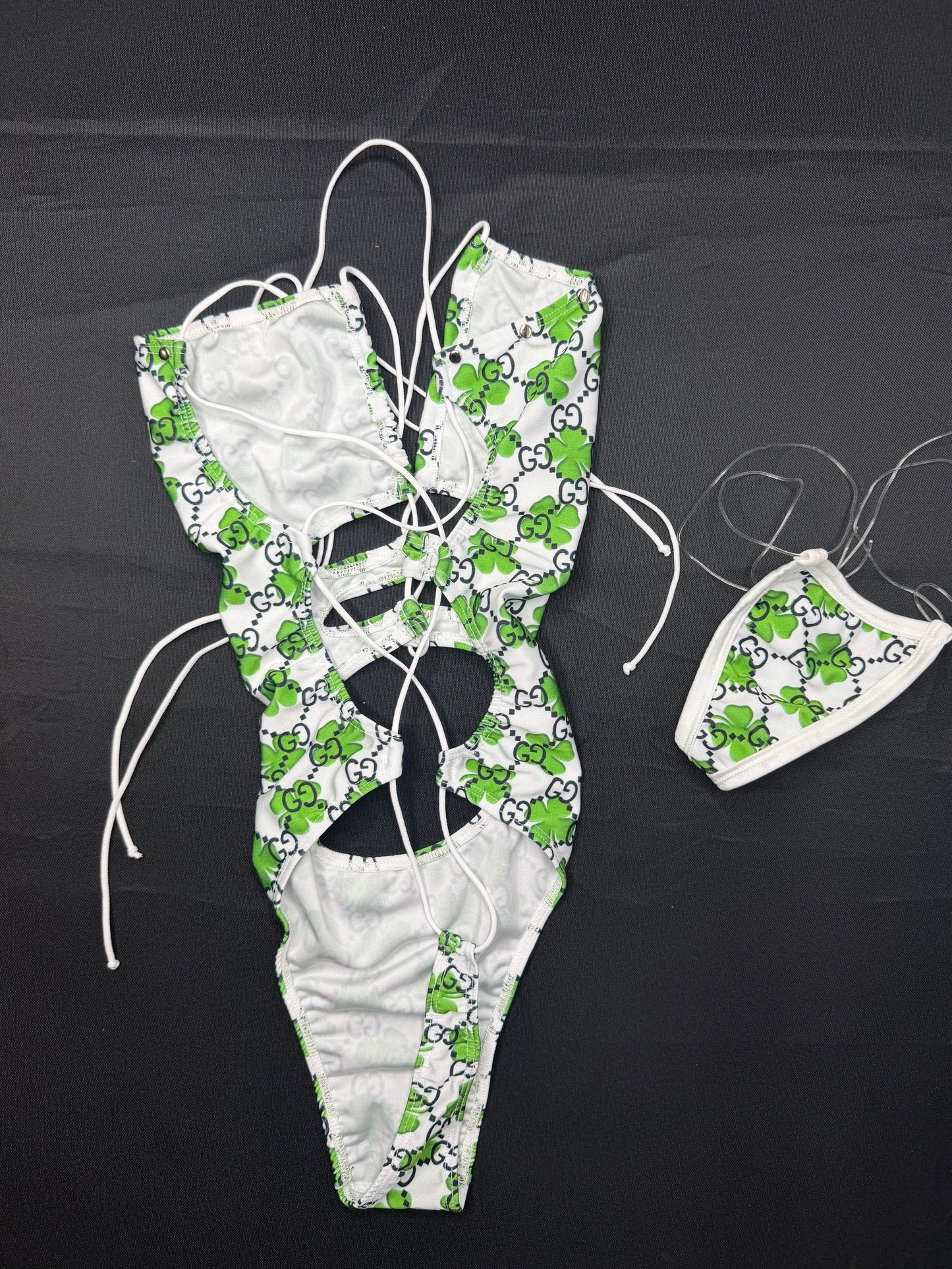 Designer Shamrock One-Piece Lingerie Outfit