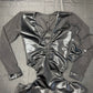 Metallic Black Spandex/Black Mesh Romper Lingerie Outfit