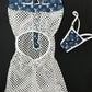 Denim Spandex/White Fishnet One-Piece Exotic Dancer Outfit