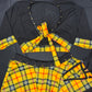 Yellow Plaid Spandex/Black Mesh Top School Girl Lingerie Outfit