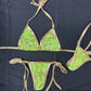 Yellow/Gold Spandex Two-Piece Lingerie Outfit