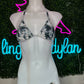Silver/Blue Silicone String Stripper Bikini
