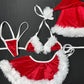 Red Velvet Christmas Skirt Two-Piece Lingerie Outfit
