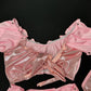 Mystic Pink/Baby Pink Two-Piece Skirt Lingerie Outfit