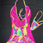 Hot Pink Lace/Rainbow Spandex Ripped Back One-Piece Lingerie Outfit