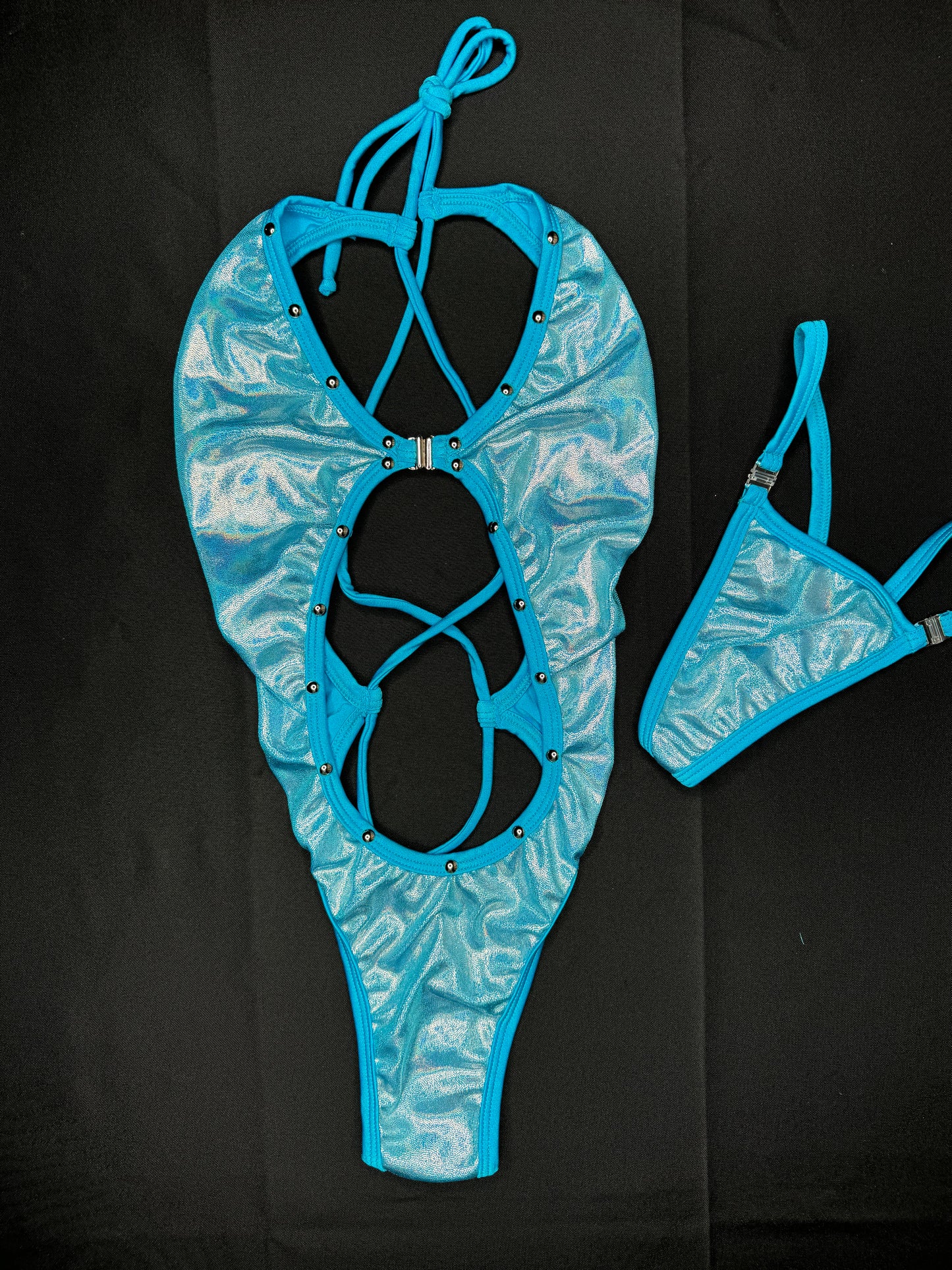 Mystic Blue One-Piece Exotic Dance Wear Outfit