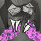 Purple Spandex/Black Mesh Two-Piece Lingerie Outfit