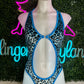 Blue Cheetah Print One-Piece Stripper Outfit