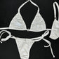 Mystic White/White Two-Piece Side-Tie Bikini Lingerie Outfit
