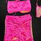 Metallic Pink/Pink Two-Piece Ripped Shorts/Tube Top Lingerie Outfit