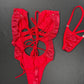 Metallic Red/Red One-Piece Lingerie Outfit