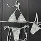 Chrome Spandex Two-Piece Bikini Lingerie Outfit