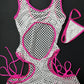 Hot Pink/White Fishnet Romper Exotic Dancer Outfit
