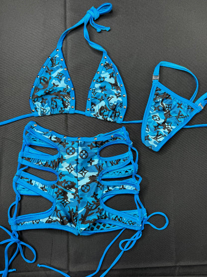 Designer Two-Piece Shorts Lingerie Outfits