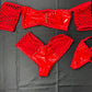 Red Latex Two-Piece Exotic Dancer Outfit