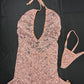 Nude Sequins Lace One-Piece Ripped Back One-Piece Lingerie Outfit
