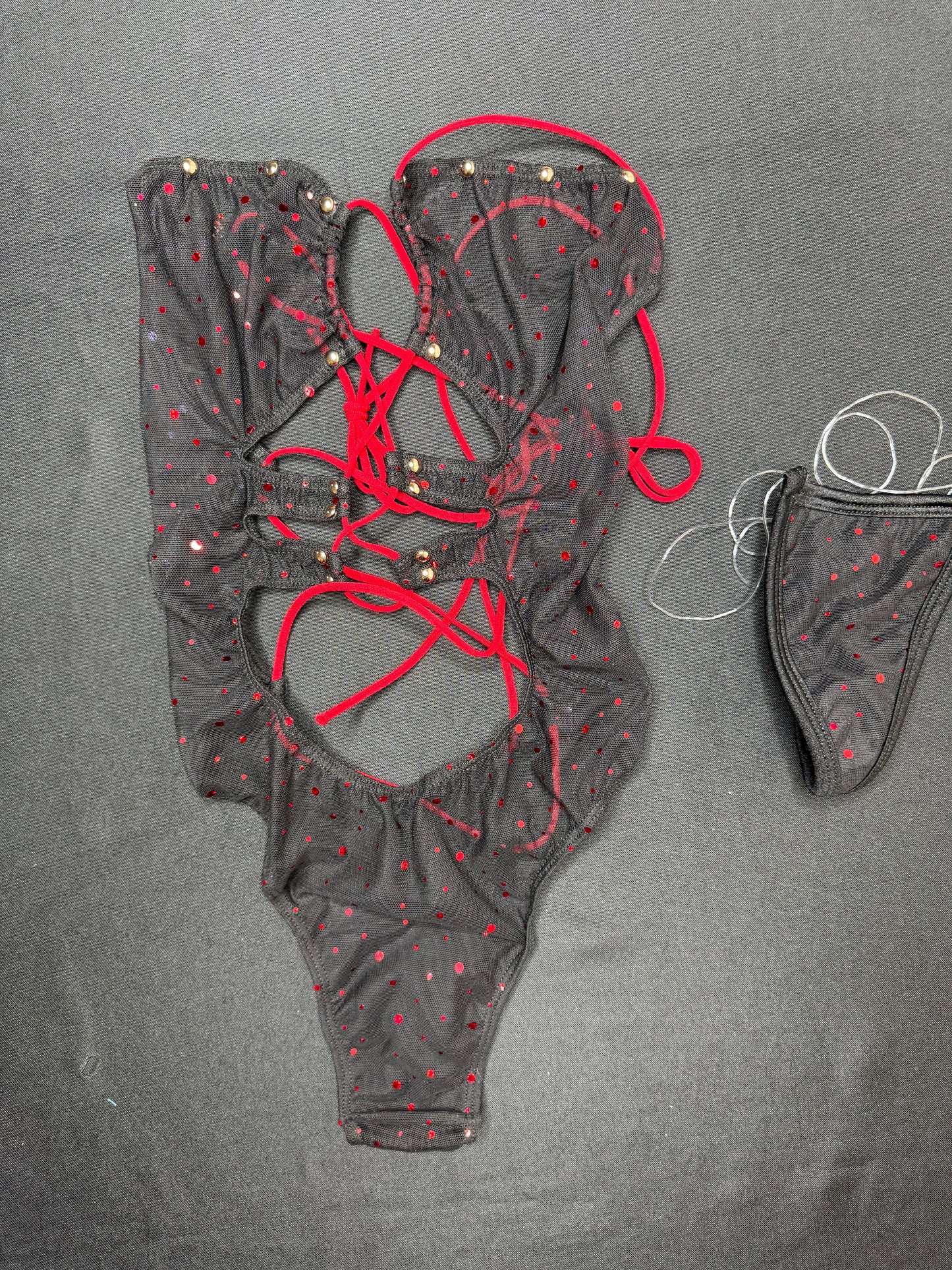 Black Sparkle Mesh One-Piece Lingerie Outfit