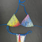 Holographic Rainbow Designer Two-Piece Micro Bikini Lingerie Outfit