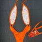 Cosmic Orange/Orange Spandex One-Piece Sling-Shot Lingerie Outfit