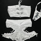 White/Black Designer Tube Top/Shorts Two-Piece Lingerie Outfit