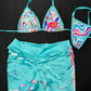 Mint Glitter Bomb Two-Piece Ripped Back Exotic Dancer Outfit