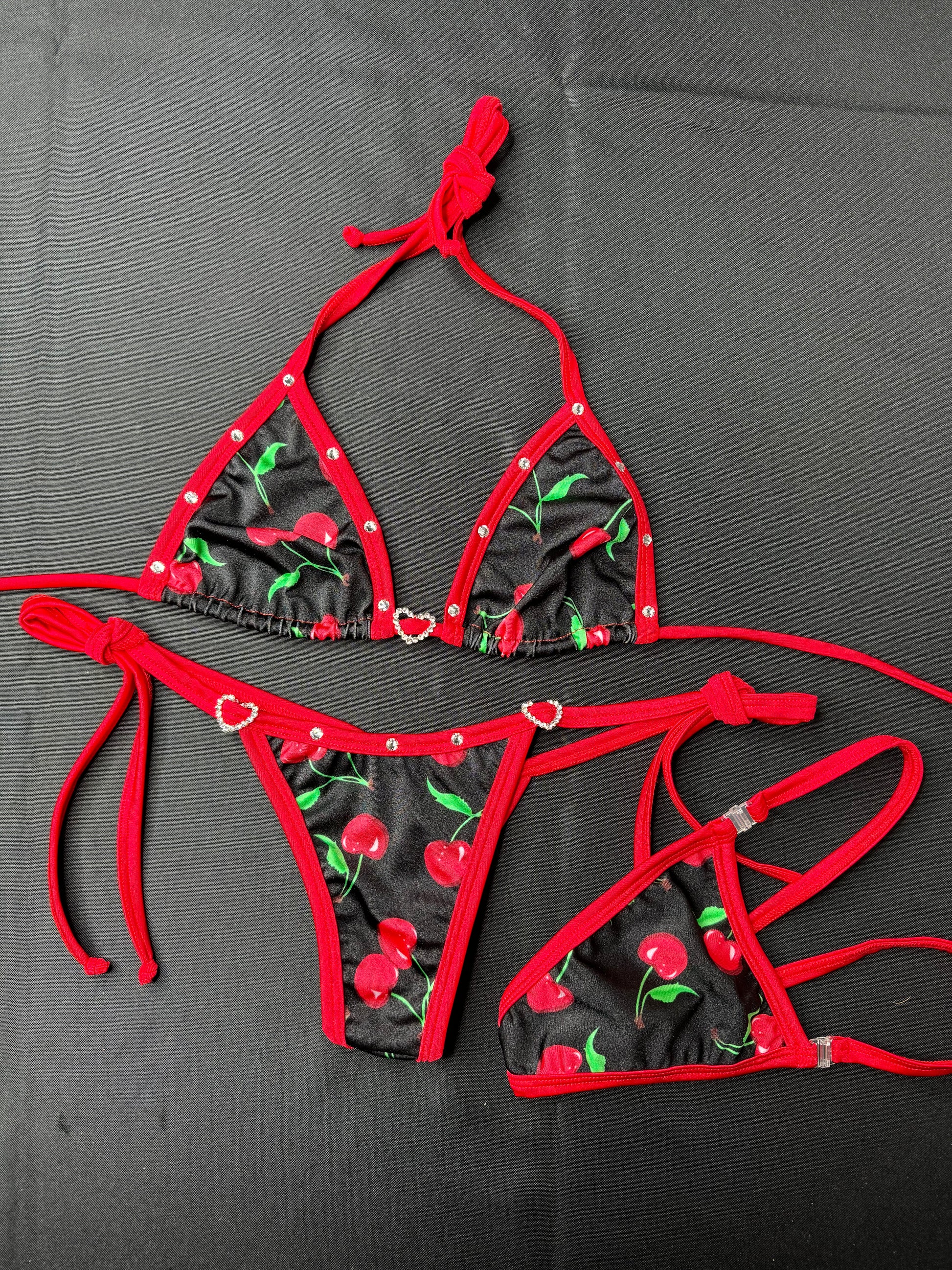 Cherry Bikini Two-Piece Stripper Outift