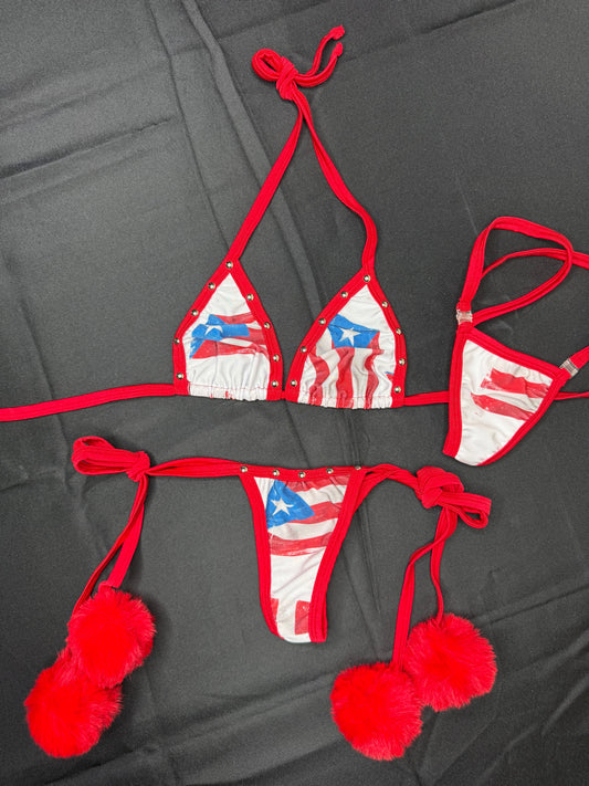 Puerto Rico Inspired Two-Piece Lingerie Outfit