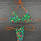 Animal Print Spandex Micro Bikini Lingerie Outfit