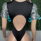Holographic Silver Designer Leotard One-Piece Lingerie Outfit