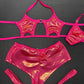 Hot Pink Star Bikini Top/Shorts Two-Piece Lingerie Outfit