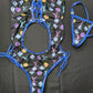 Purple/Black One-Piece Exotic Dancer Outfit