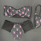Black Spandex/Fishnet Bunny Two-Piece Shorts/Tube Top Lingerie Outfit
