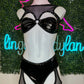 latex two-piece stripper outfit
