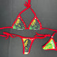 Bob Marley One Love Print/Red Spandex Two-Piece Bikini