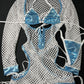 White Fishnet Long Sleeve Romper & Metallic Baby Blue Bikini