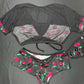 Red/Black Cherry Two-Piece Shorts Lingerie Outfit