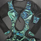 Microdot Kelly Green/Black Fishnet One-Piece Romper Lingerie Outfit