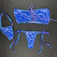 Designer Velvet Purple/Metallic Purple Tube Top/Side Tie Bikini Two-Piece Lingerie Outfit