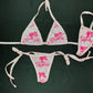 Mystic Pink/Baby Pink Two-Piece Side-Tie Bikini Lingerie Outfit