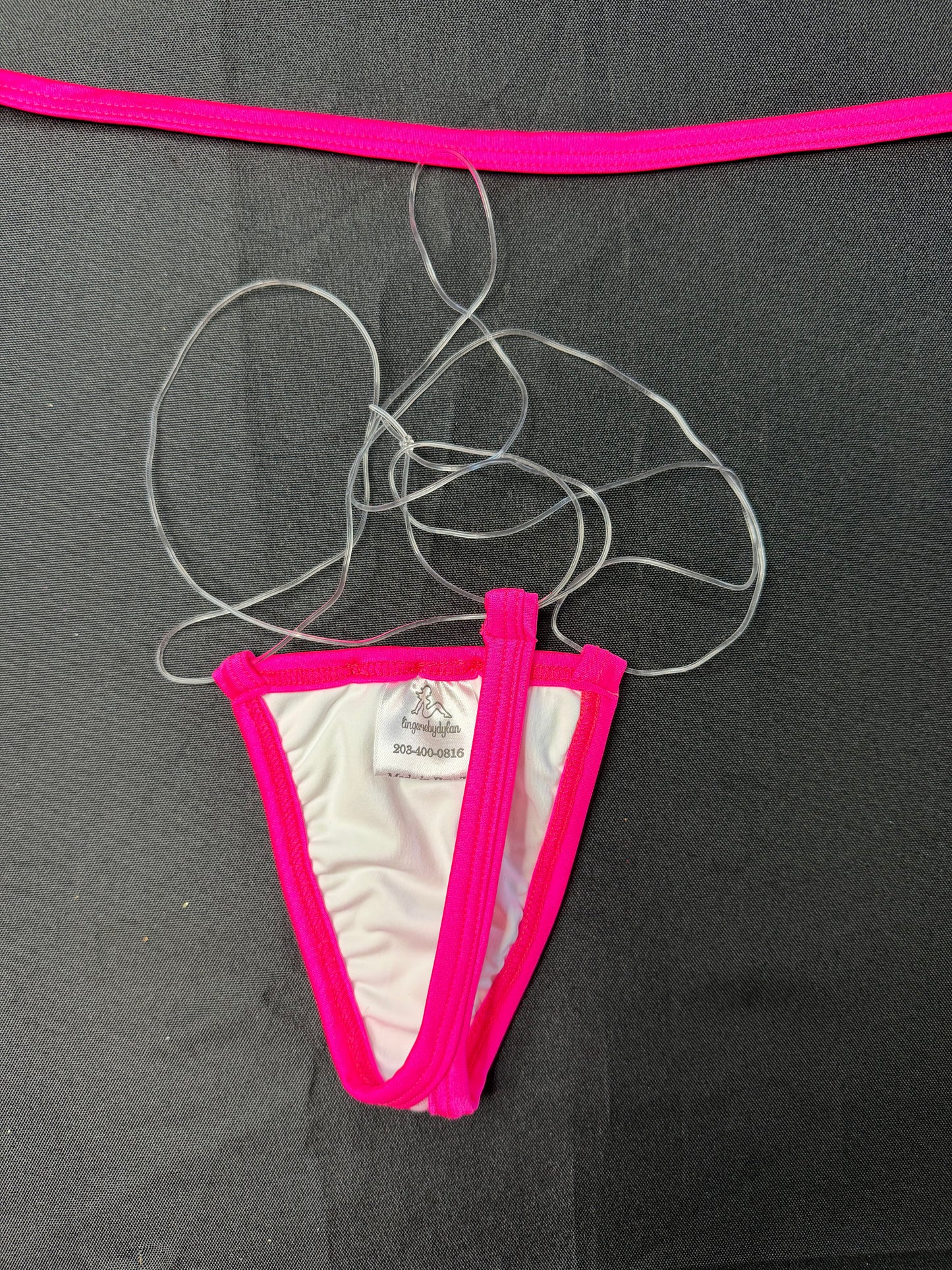 Hot Pink/Pink Spandex Two-Piece Skirt Lingerie Outfit