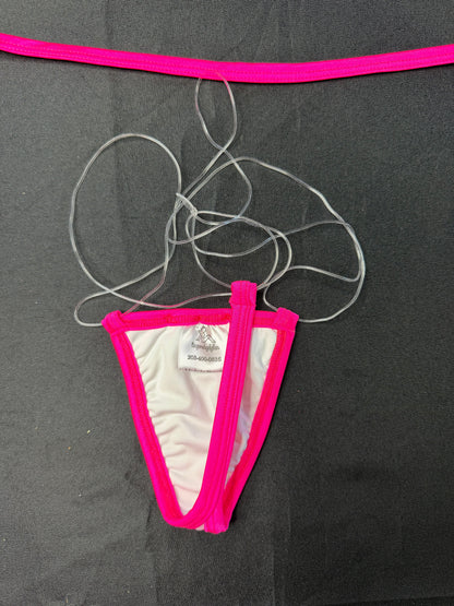 Hot Pink/Pink Spandex Two-Piece Skirt Lingerie Outfit