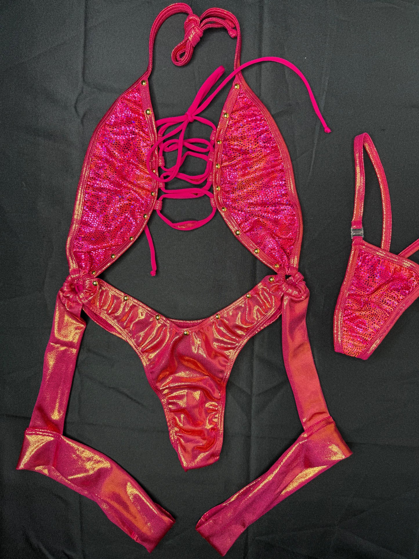 Animal Print Spandex Garter One-Piece Lingerie Outfit